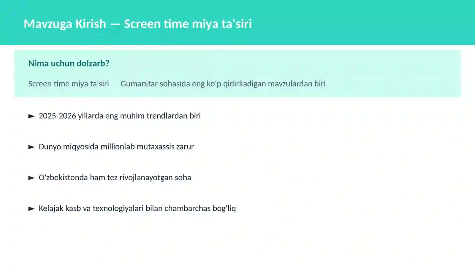 Screen time miya ta'siri 2