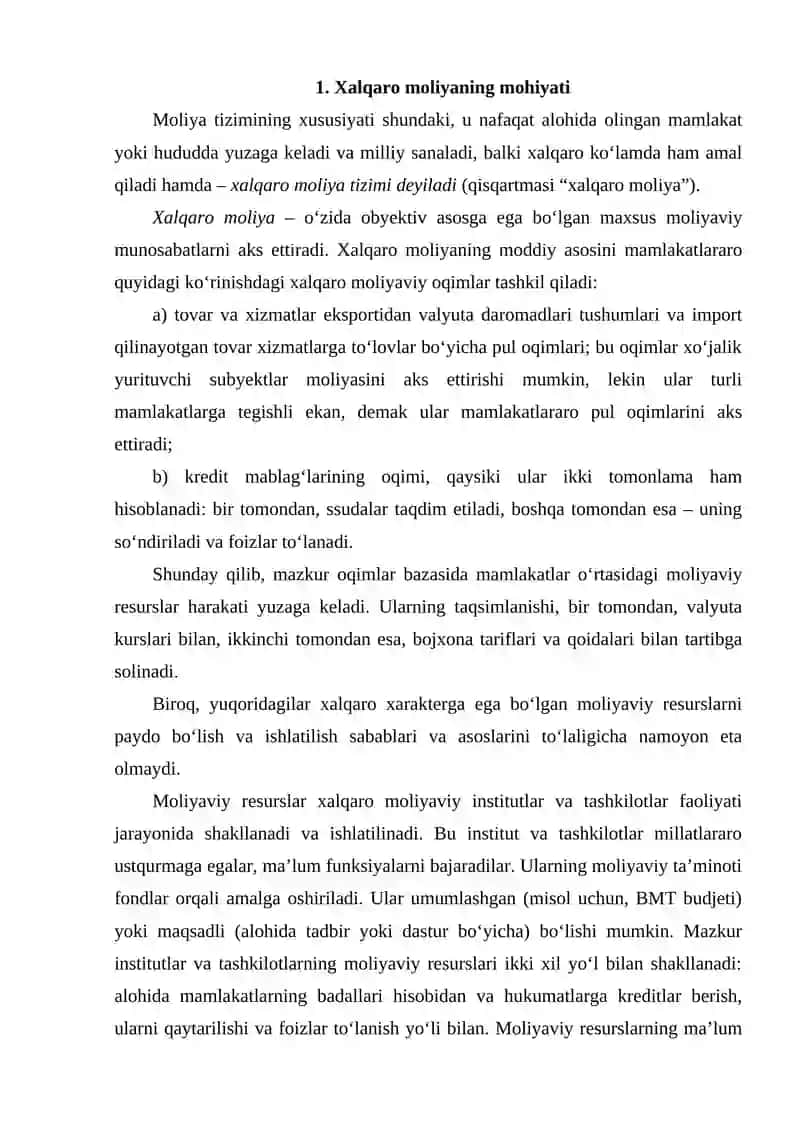 JAHON IQTISODIYOTIDA XALQARO MOLIYA INSTITUTLARI SAMARADORLIGI 2