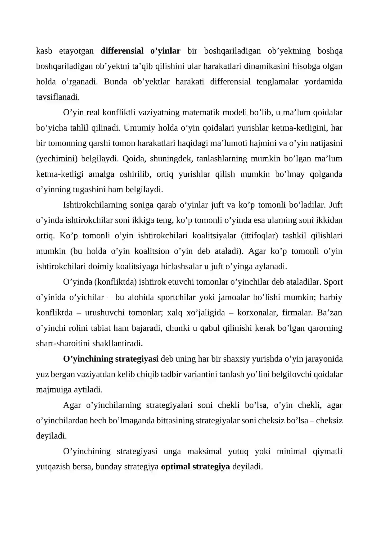 Pozitsion o’yinlar. Matrisali o’yinlar 2