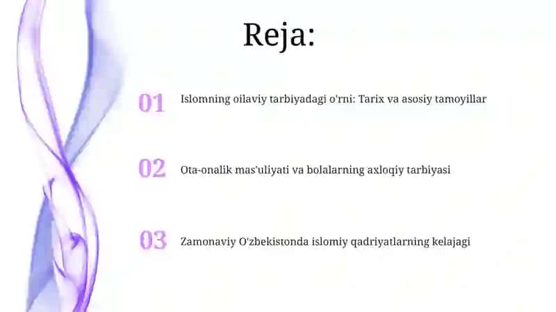 Islomning oilaviy tarbiyadagi o'rni: Kirish 2