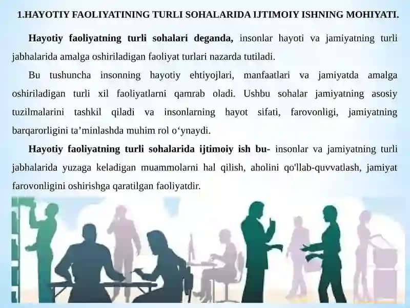 Hayotiy faoliyatning turli sohalarida ijtimoiy ish 2