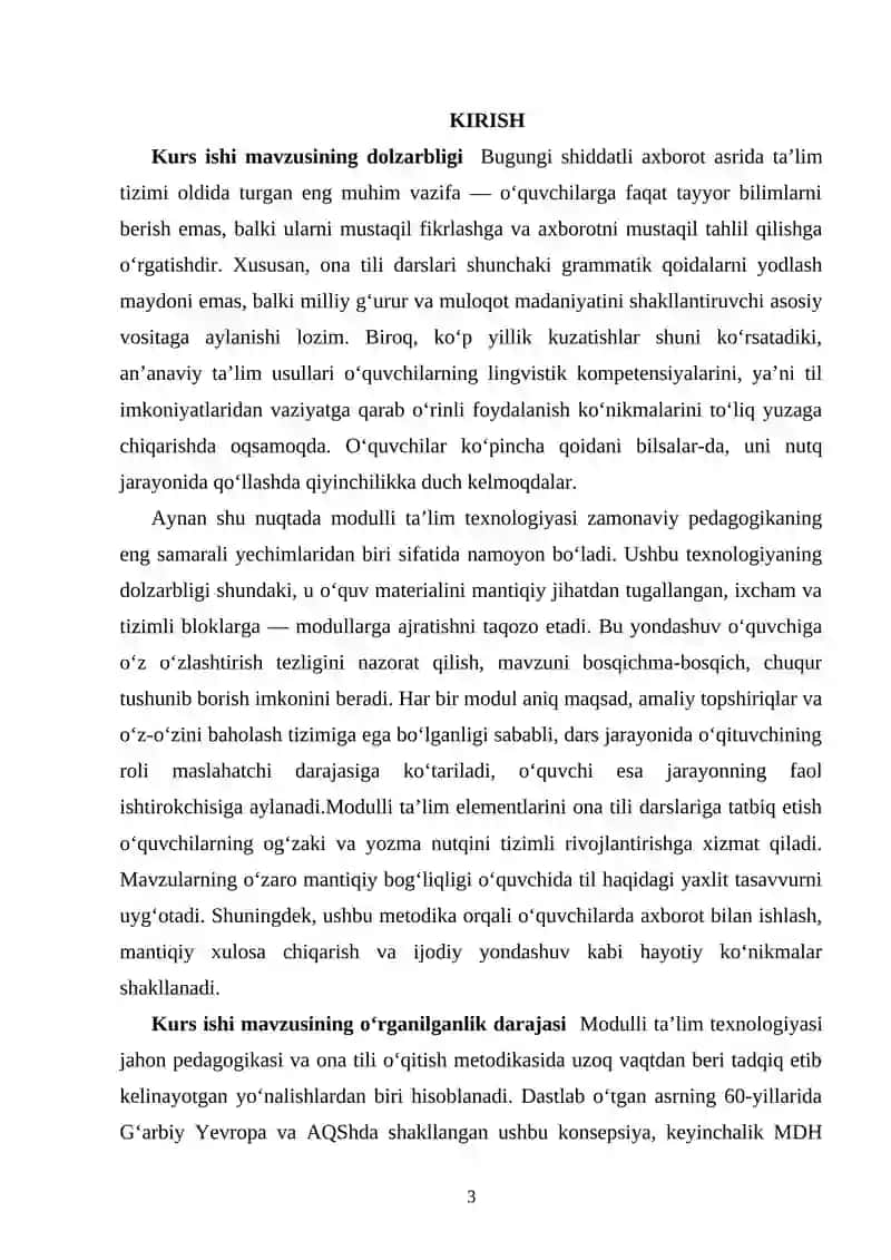 Ona tilini o‘qitishda modulli ta’lim elementlaridan foydalanish 2