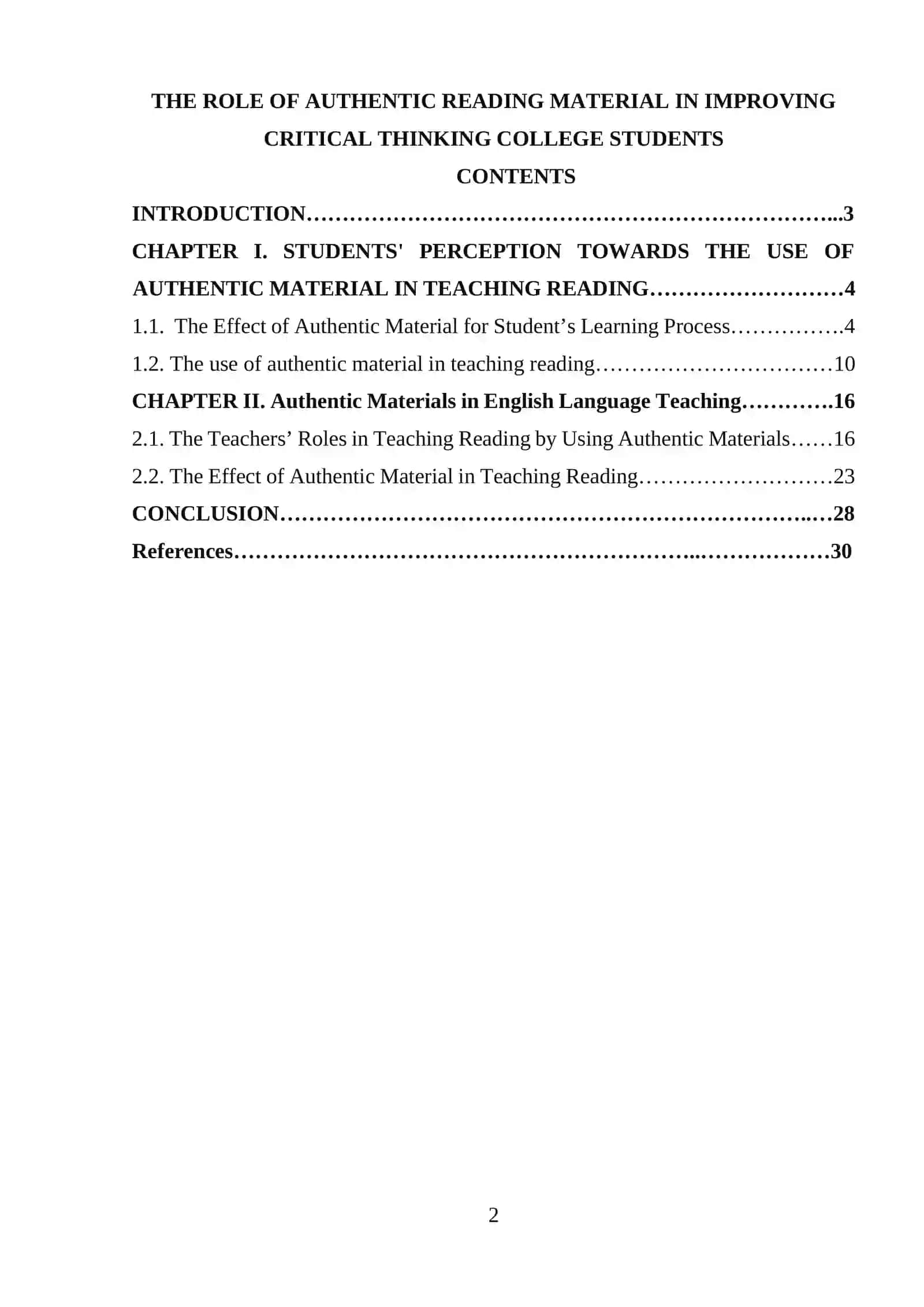 THE ROLE OF AUTHENTIC READING MATERIAL IN IMPROVING CRITICAL THINKING COLLEGE STUDENTS 2