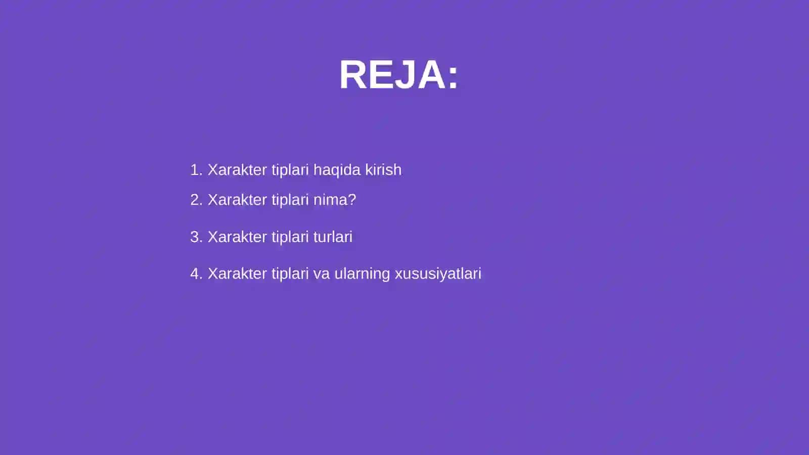 Xarakter tiplari haqida glossary tayyorlash 2