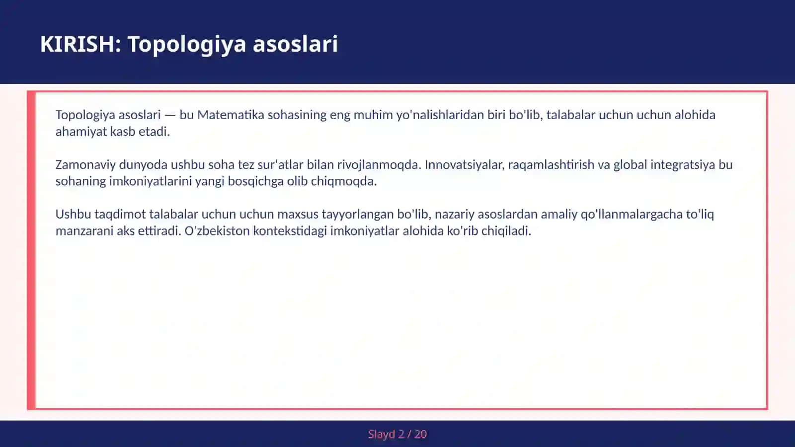 Topologiya asoslari 2