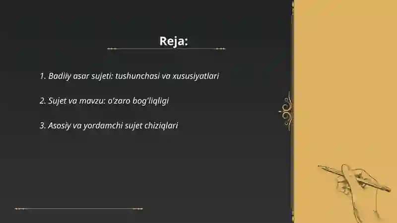 Badiiy asar sujeti va konflikt 2