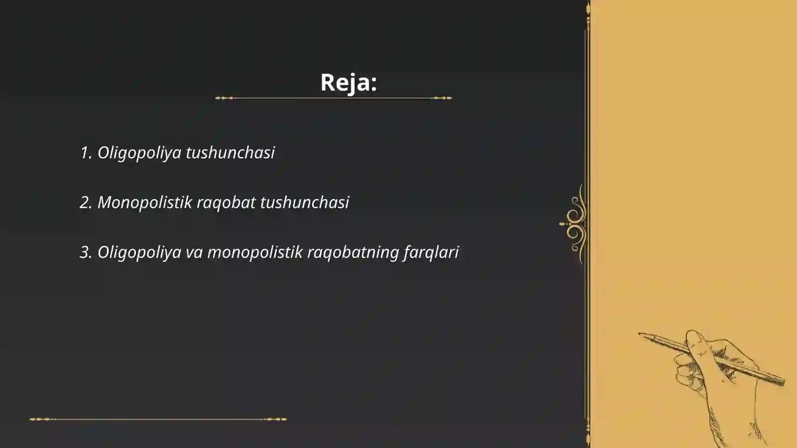 Oligapoliya va monopalistik raqobat 2