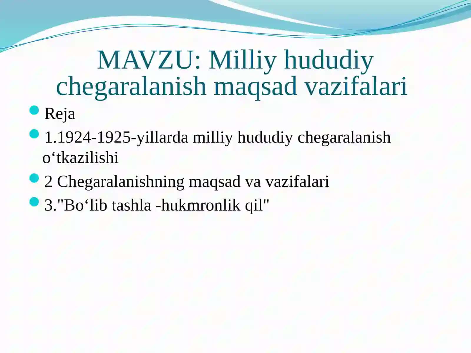 Milliy hududiy chegaralanish maqsadlari 2