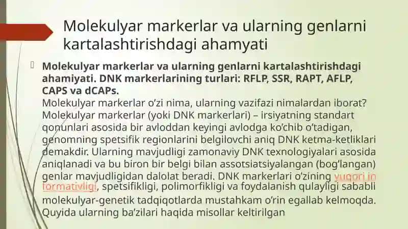 Genomika Fanida Tayyorlagan Taqdimoti 2