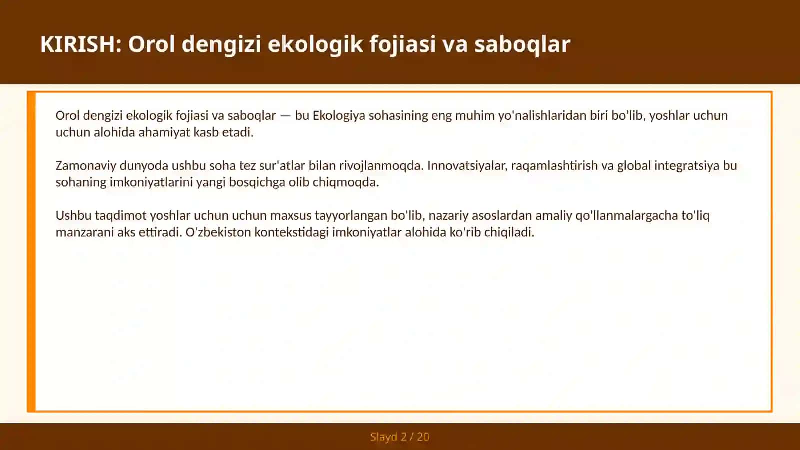Orol dengizi ekologik fojiasi va saboqlar 2