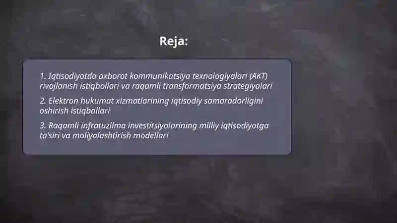 Iqtisodiyotda axborot kommunikatsiya texnologiyalari va tizimlar fanining rivojlanish istiqbollari 2