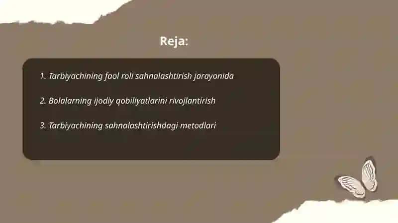 Tarbiyachining Roli Sahnalashtirishda 2