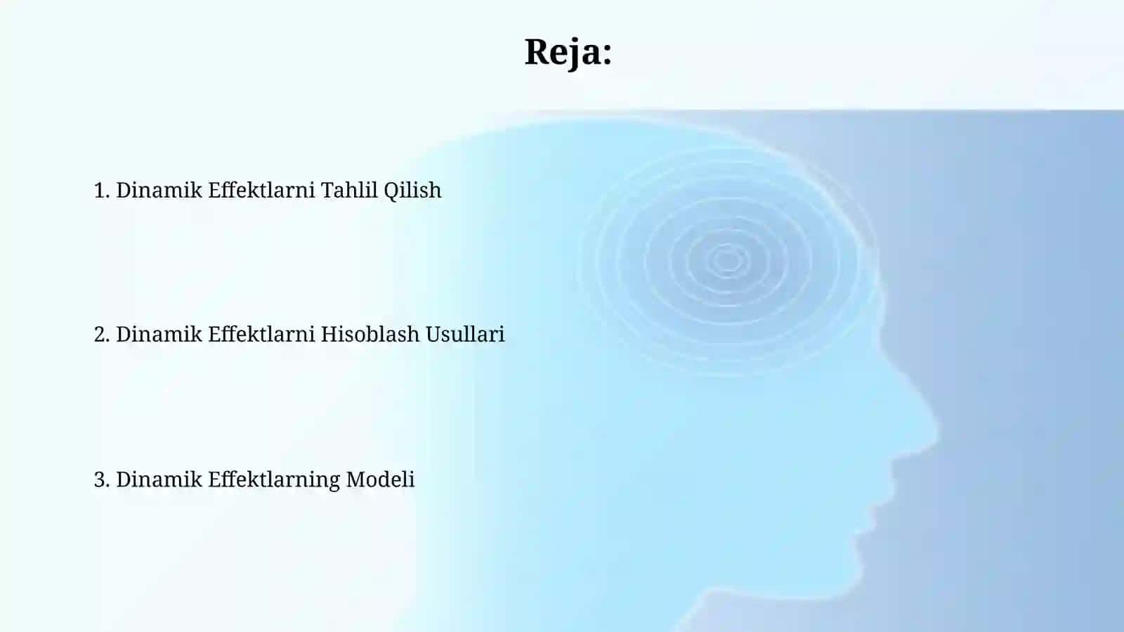Dinamik effektlar hisobini bajarish 2