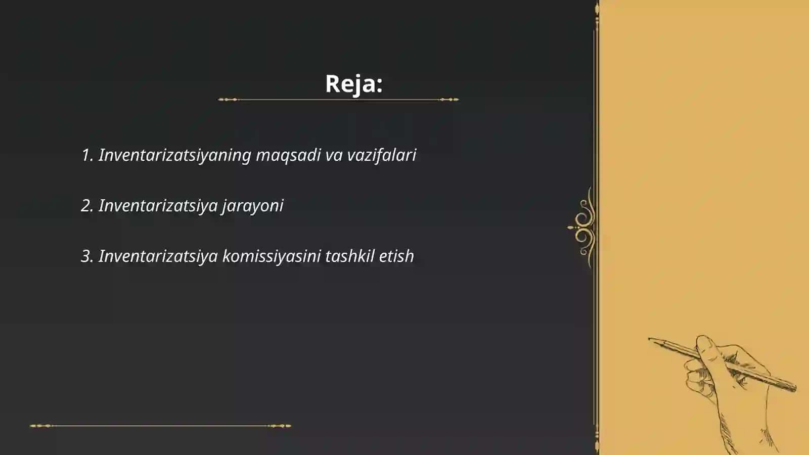 Inventarizatsiyani tashkil etish va ularni oʻtkazish 2