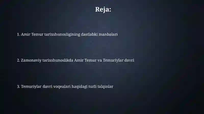 Temuriylar davri tarixining asosiy manbalari 2