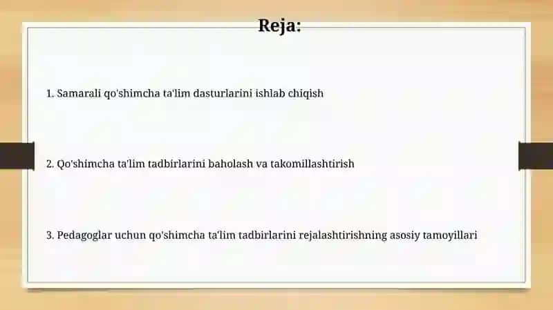 Qo'shimcha ta'lim dasturlari 2