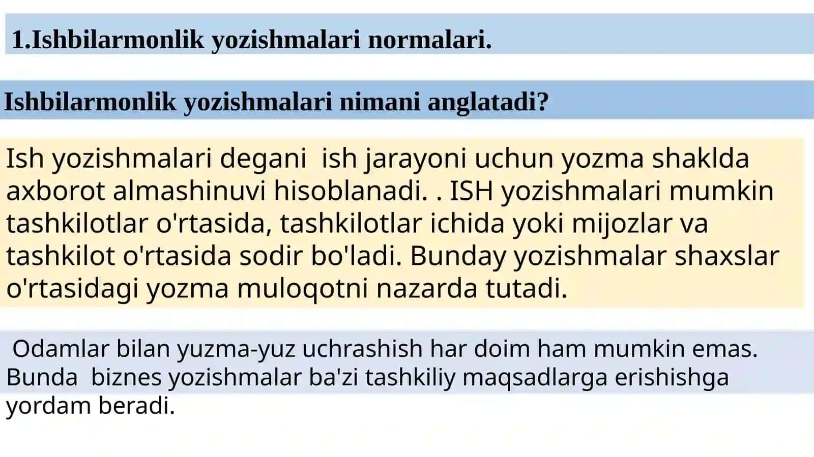 Ishbilarmonlik yozishmalari 2