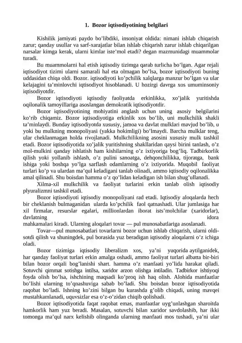 Bozor iqtisodiyoti 2
