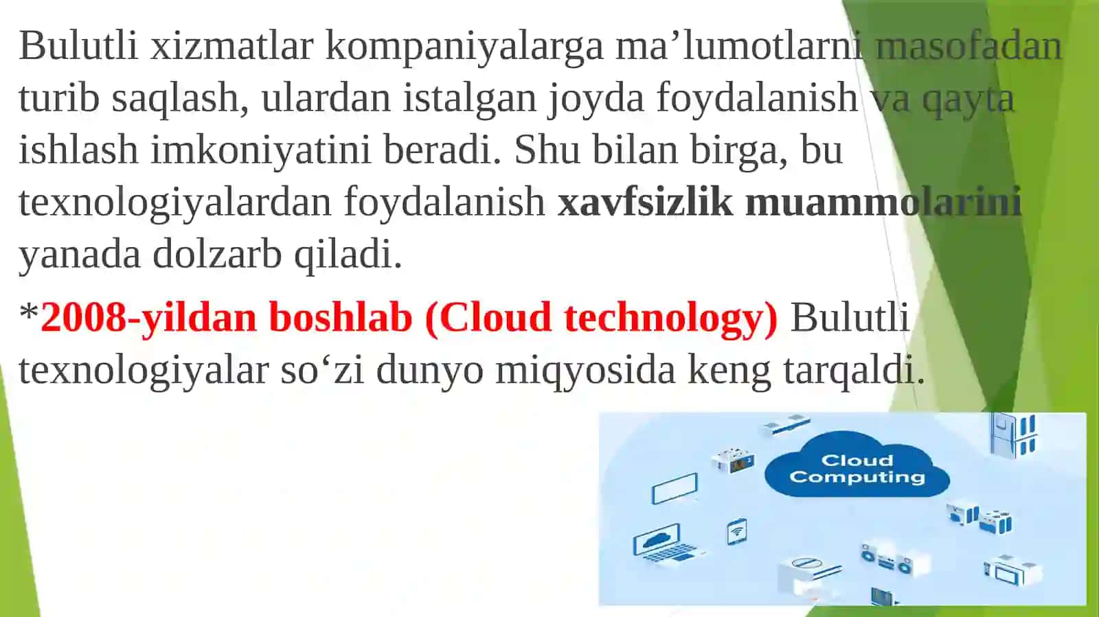 Bulutli hisoblashtizimlarida axborot xavfsizligi 2