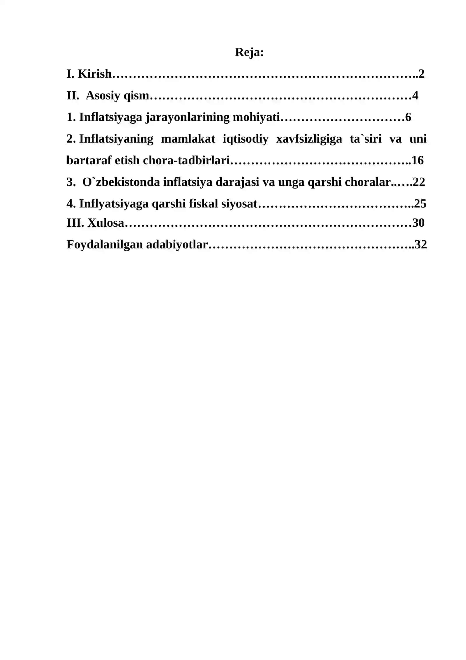 Inflatsiya jarayonlari tahlili 2