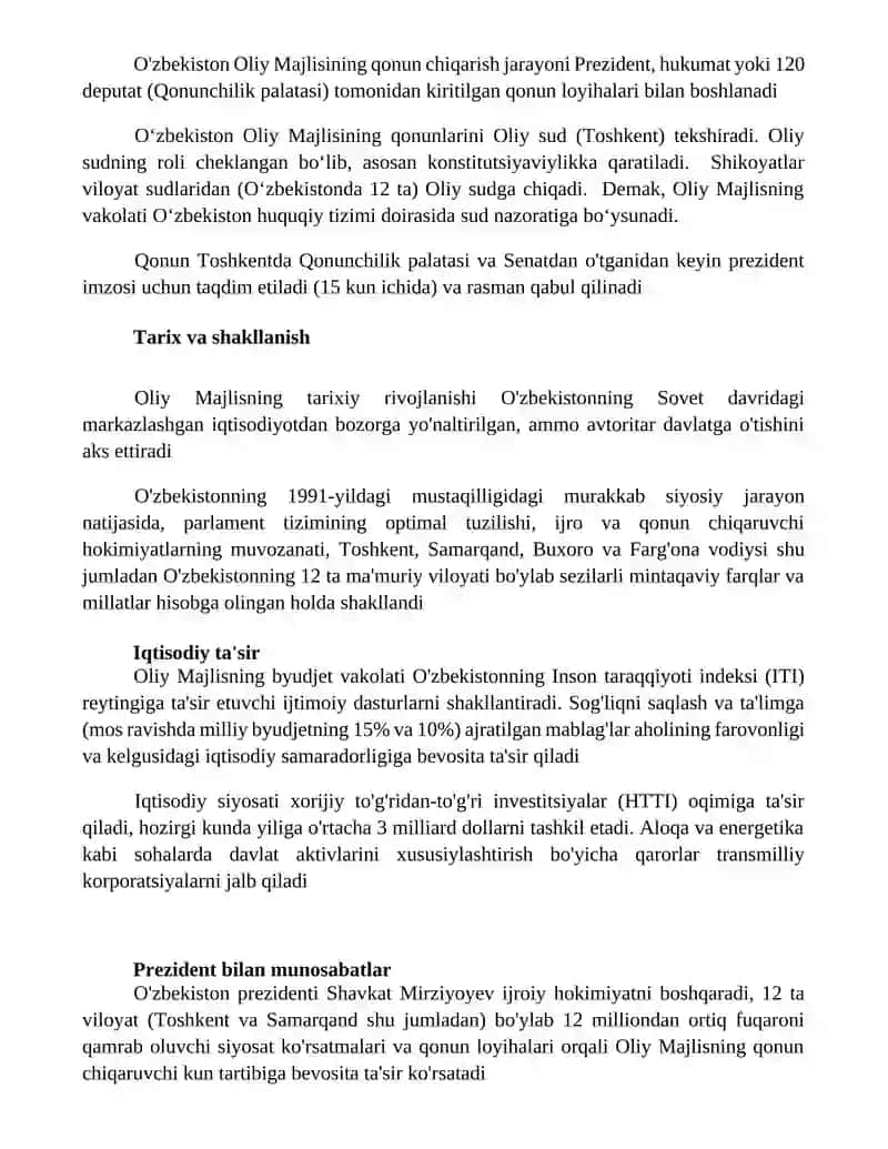 Oʻzbekiston respublikasi oliy majlisi 2