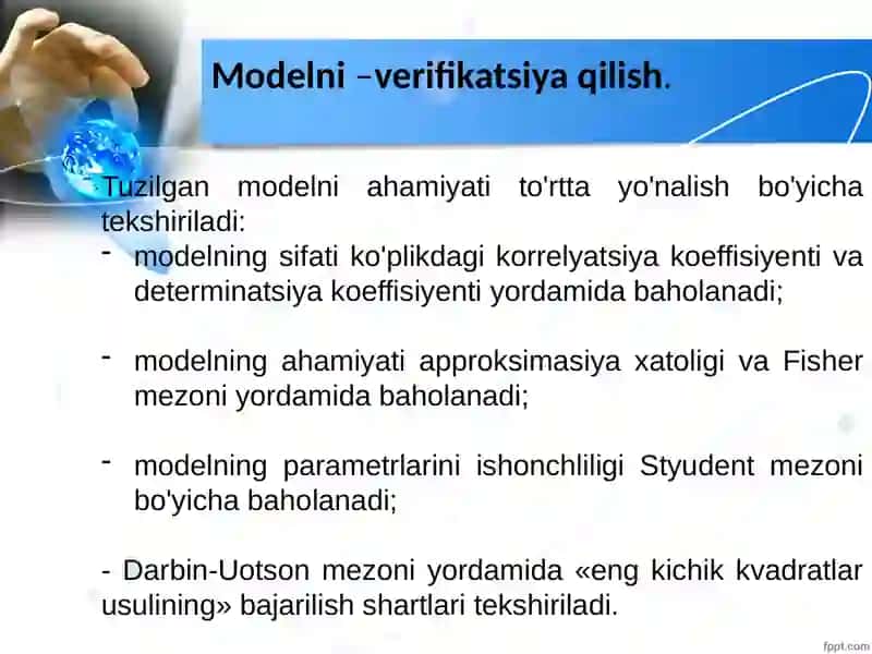 Model natijalarini adekvatligini baholash 2