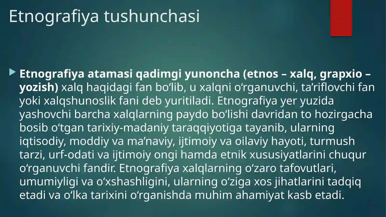 Tarixiy o‘lkashunoslik va turizmda etnografiyaning axamiyati 2