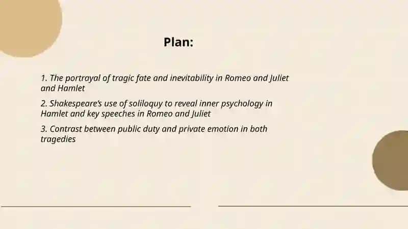 The tragedies of W. Shakespeare (“Romeo and Juliet”, “Hamlet”) 2