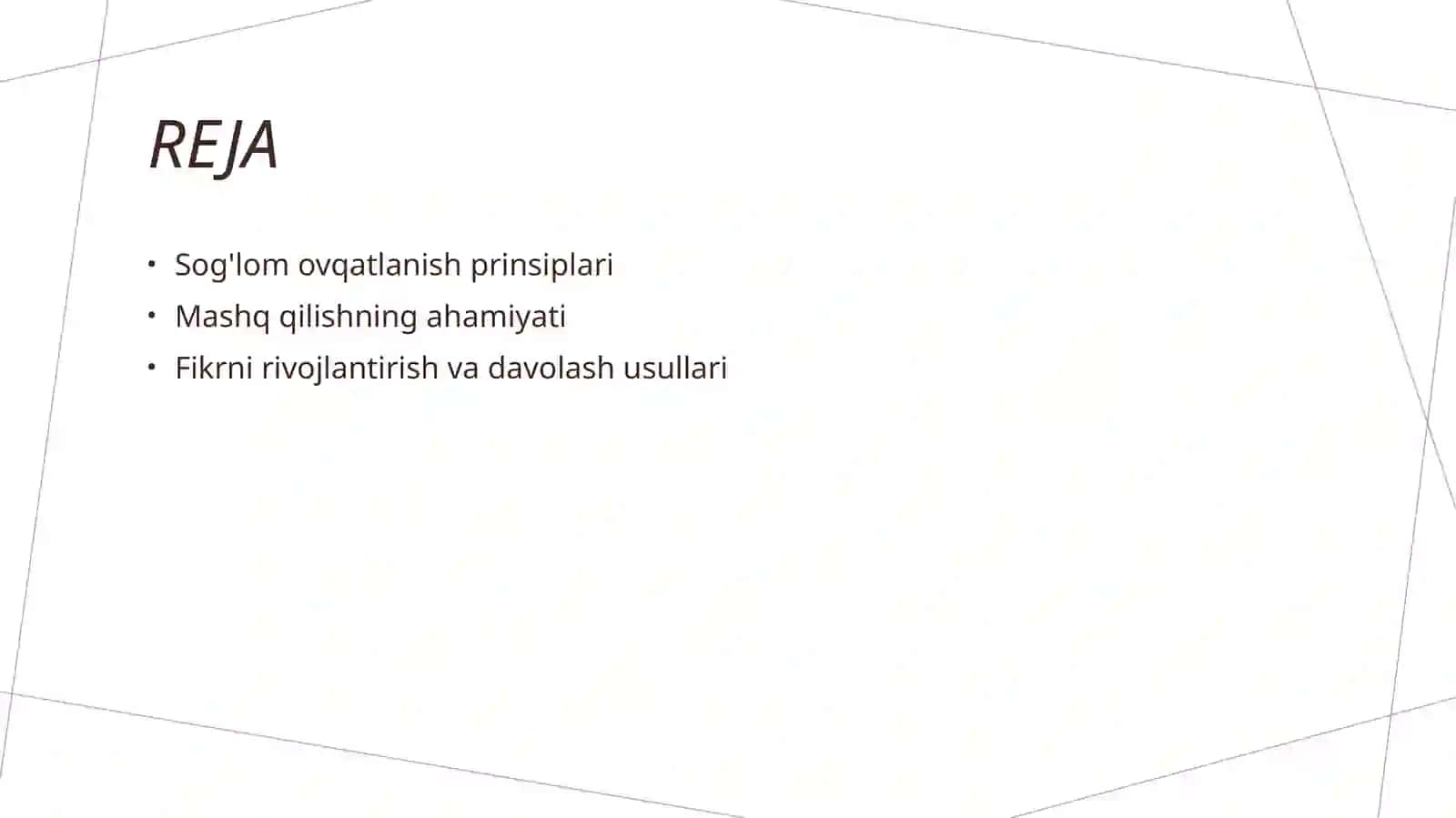 Sog'lom hayot tarzining qoidalari 2