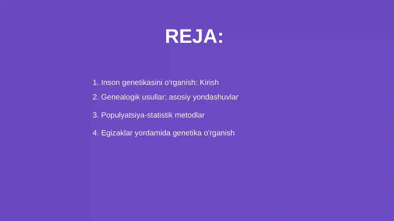 Inson genetikasini o'rganish usullari 2