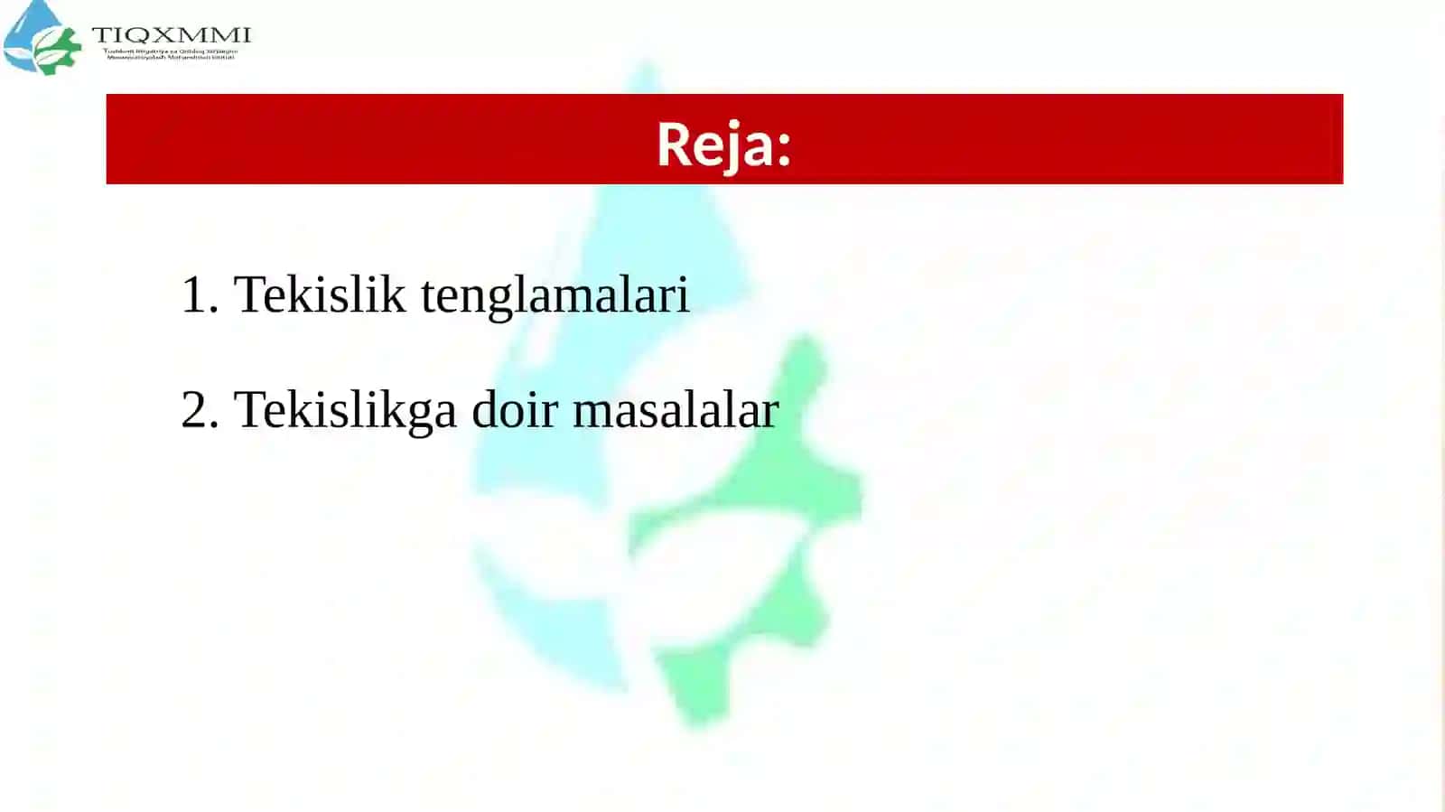 Tekislik tushunchasi va tenglamalari 2