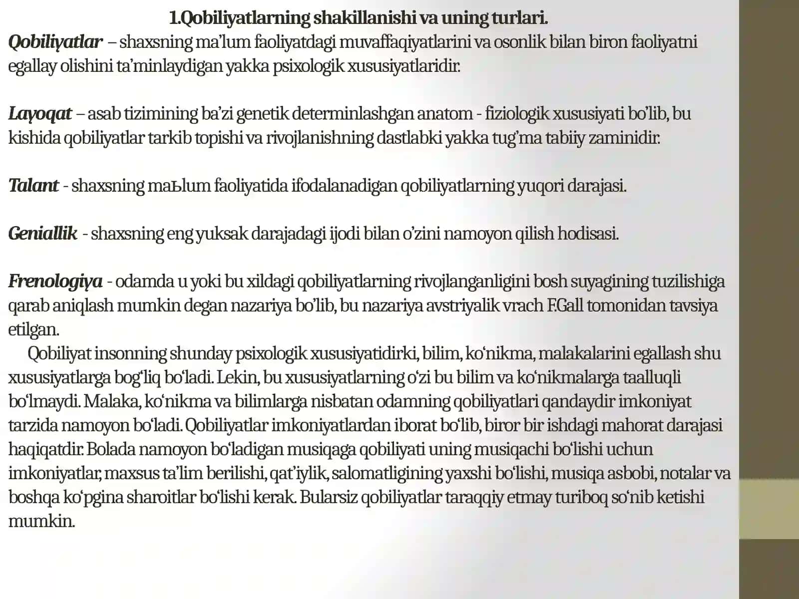 Qobiliyatlar va shaxsning kasbiy shakllanishi 2