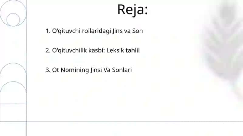O'qituvchi rollaridagi Jins va Son 2