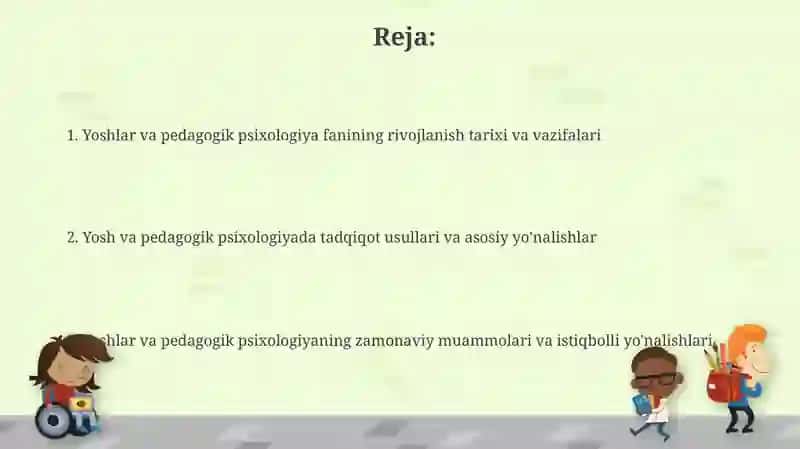 Yosh va Pedagogik Psixologiya Fanining Vazifalari va Rivojlanish Bosqichlari 2
