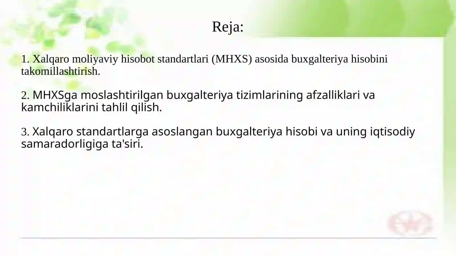 Xalqaro moliyaviy hisobot standartlari (MHXS) 2