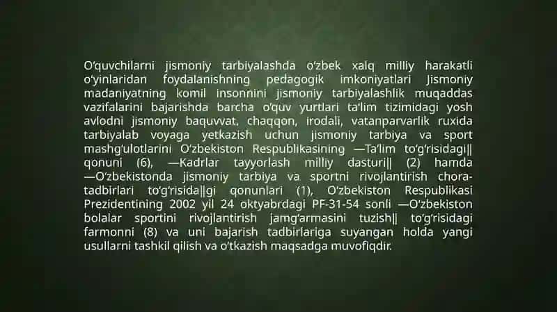 O‘quvchilarni jismoniy tarbiyalash 2