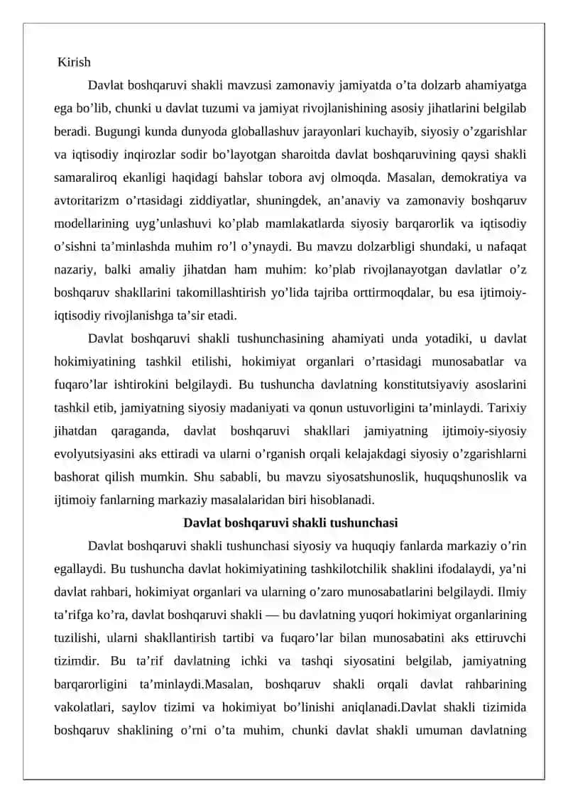 Davlat boshqaruvi shakli 2