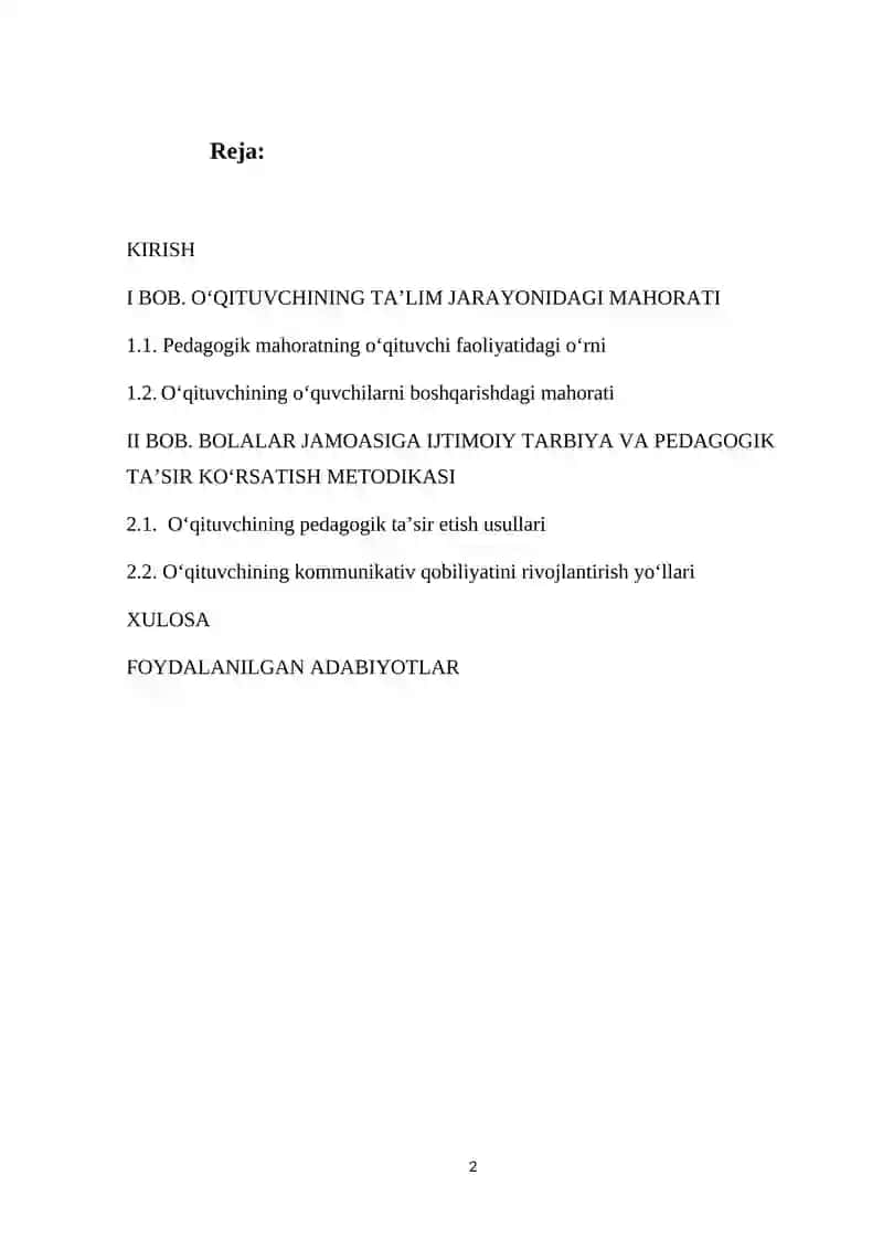 O‘quvchiga pedagogik ta’sir ko‘rsatish mahorati 2