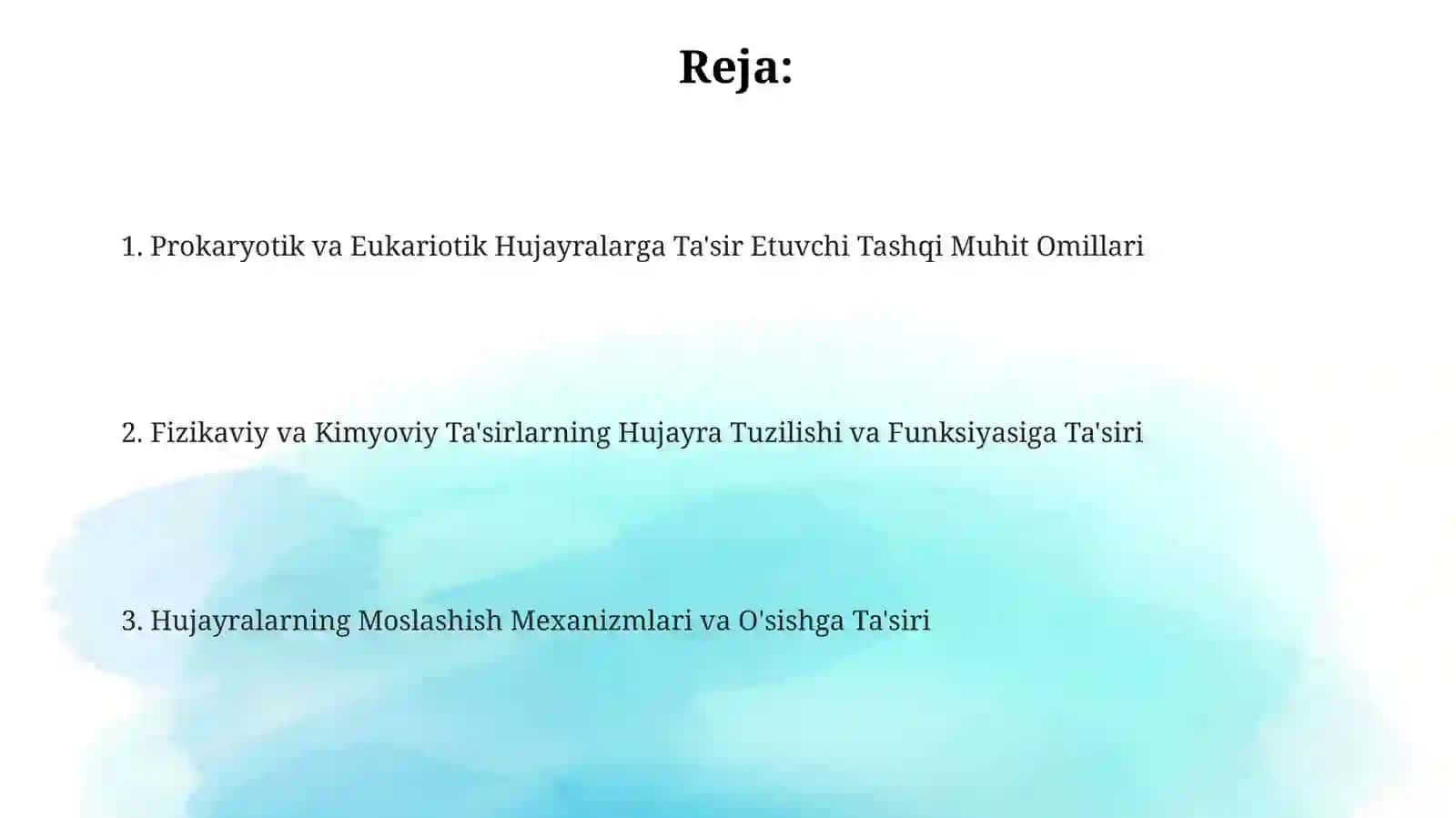 Hujayralarga Tashqi Muhit Omillari Ta'siri 2