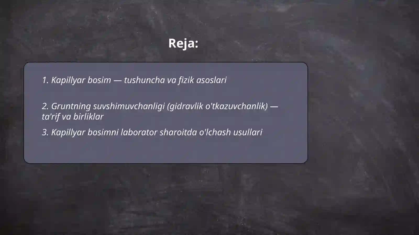 Kapilyar bosimni aniqlash. Gruntning suvshimuvchanlik xususiyati 2