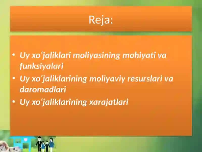 UY XO‘JALIKLARI MOLIYASI 2