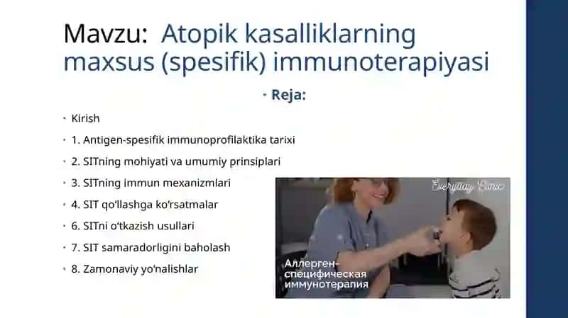 Atopik kasalliklarning maxsus (spesifik) immunoterapiyasi 2