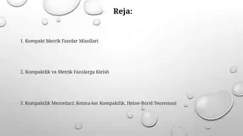 Kompakt Metrik Fazolar Misollari 2