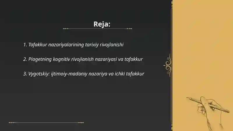 Tafakkur borasidagi psixologik nazariyalar 2