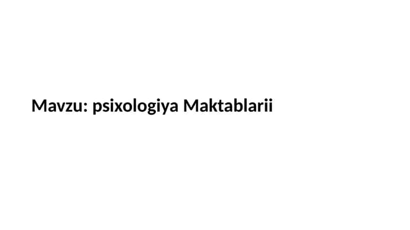 Psixologiya Maktablari 2