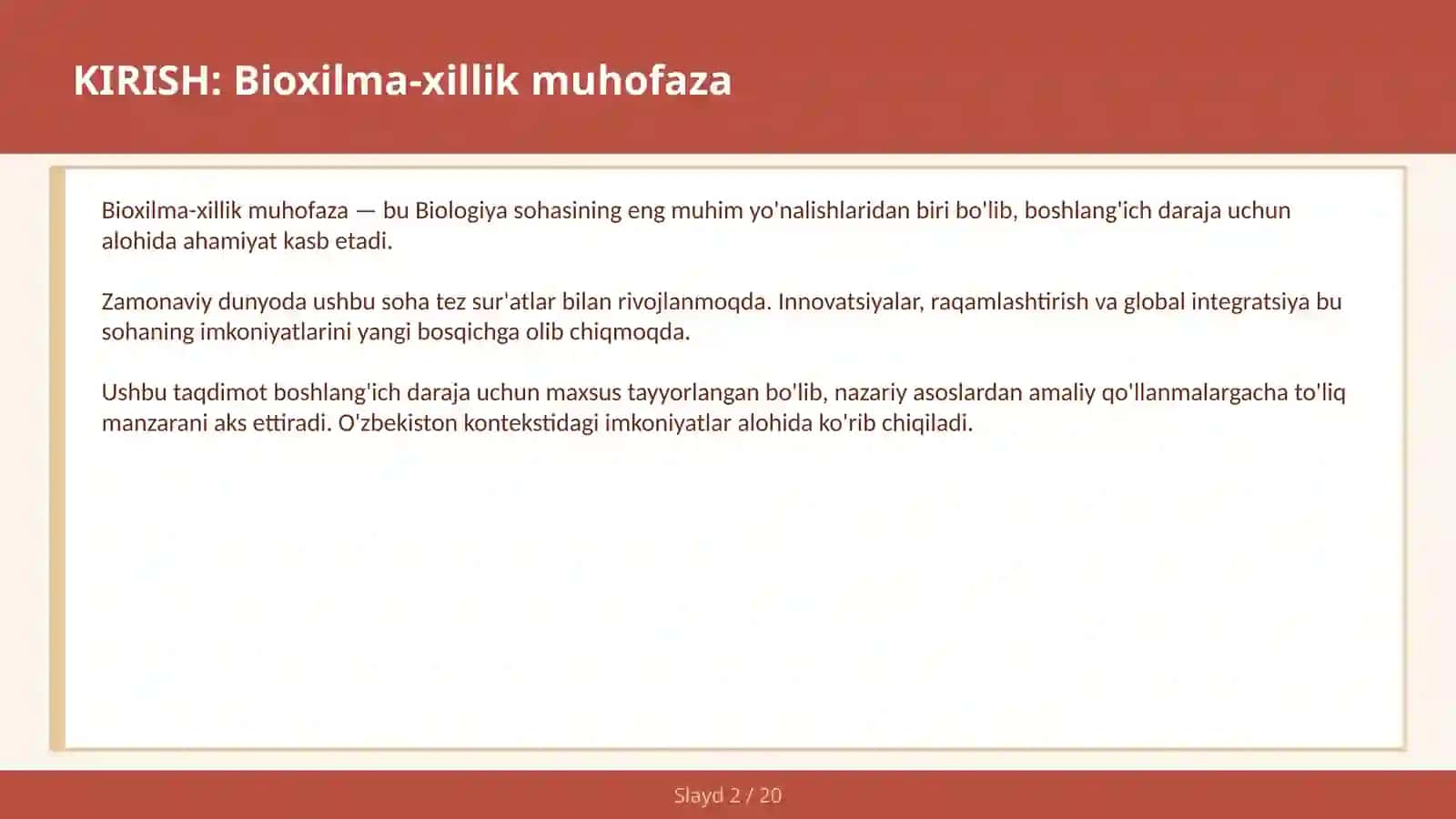 Biохilma-хillik muhofaza 2