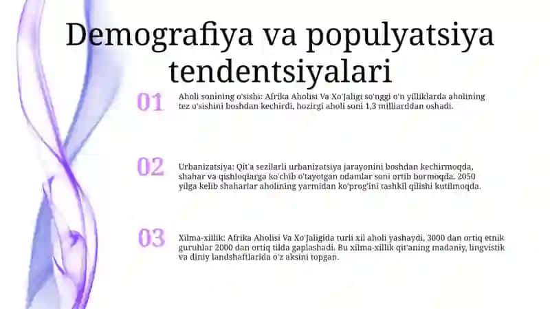 Afrika Aholisi Va Xo'Jaligi 2