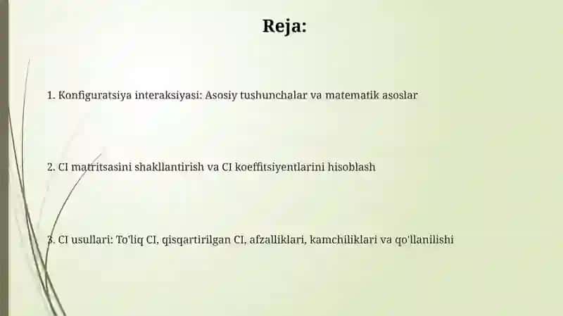 Konfiguratsion ozaro taʼsir usuli 2