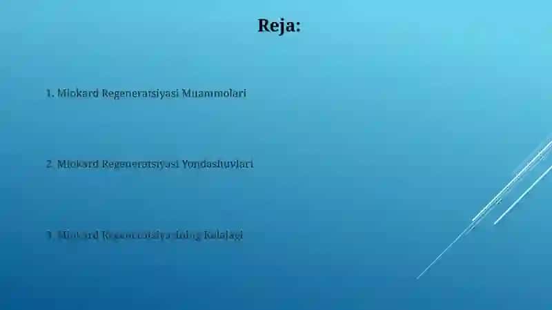 Yurak mushagi regeneratsiyasi 2