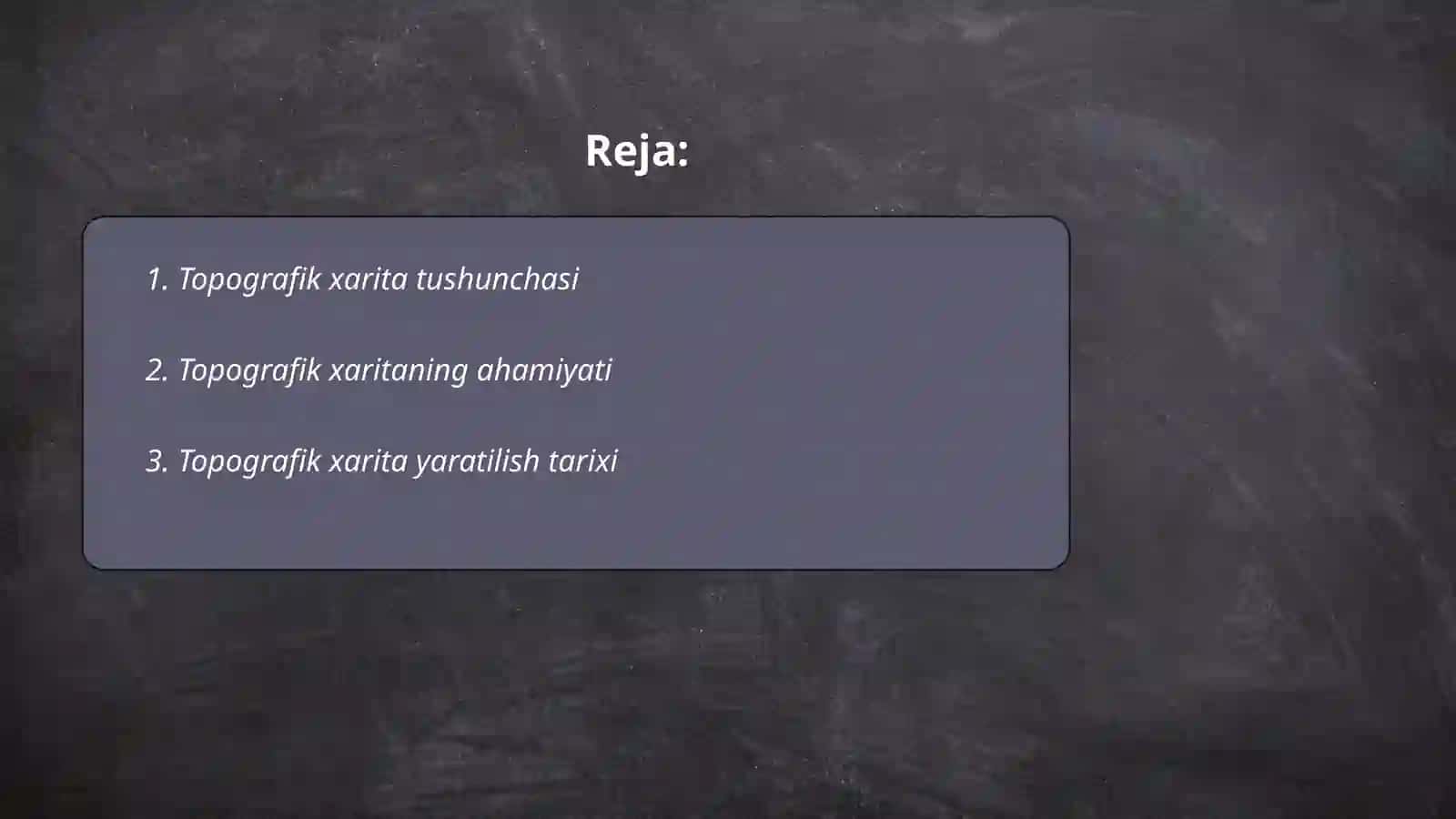 Topografik xarita va reja 2